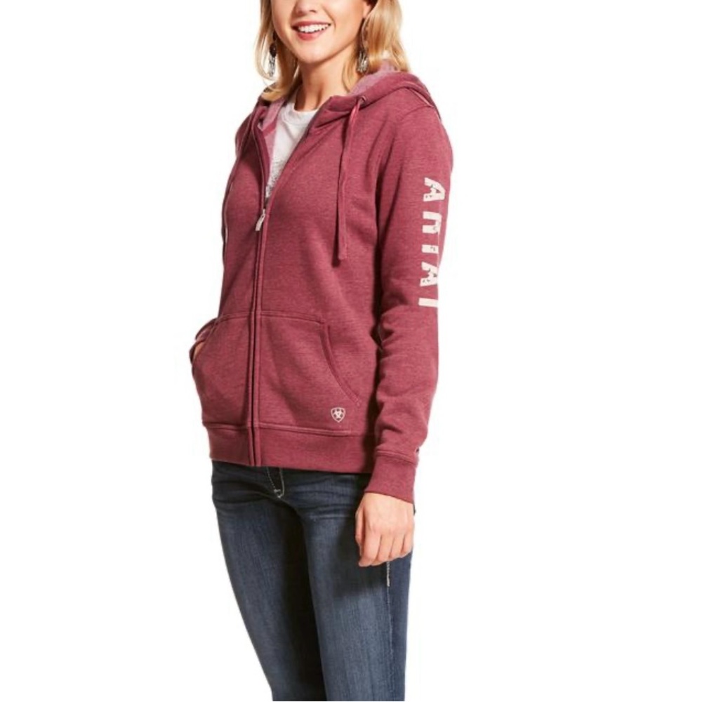 Ariat R.E.A.L. Women's Maroon Zip Up Hoodie